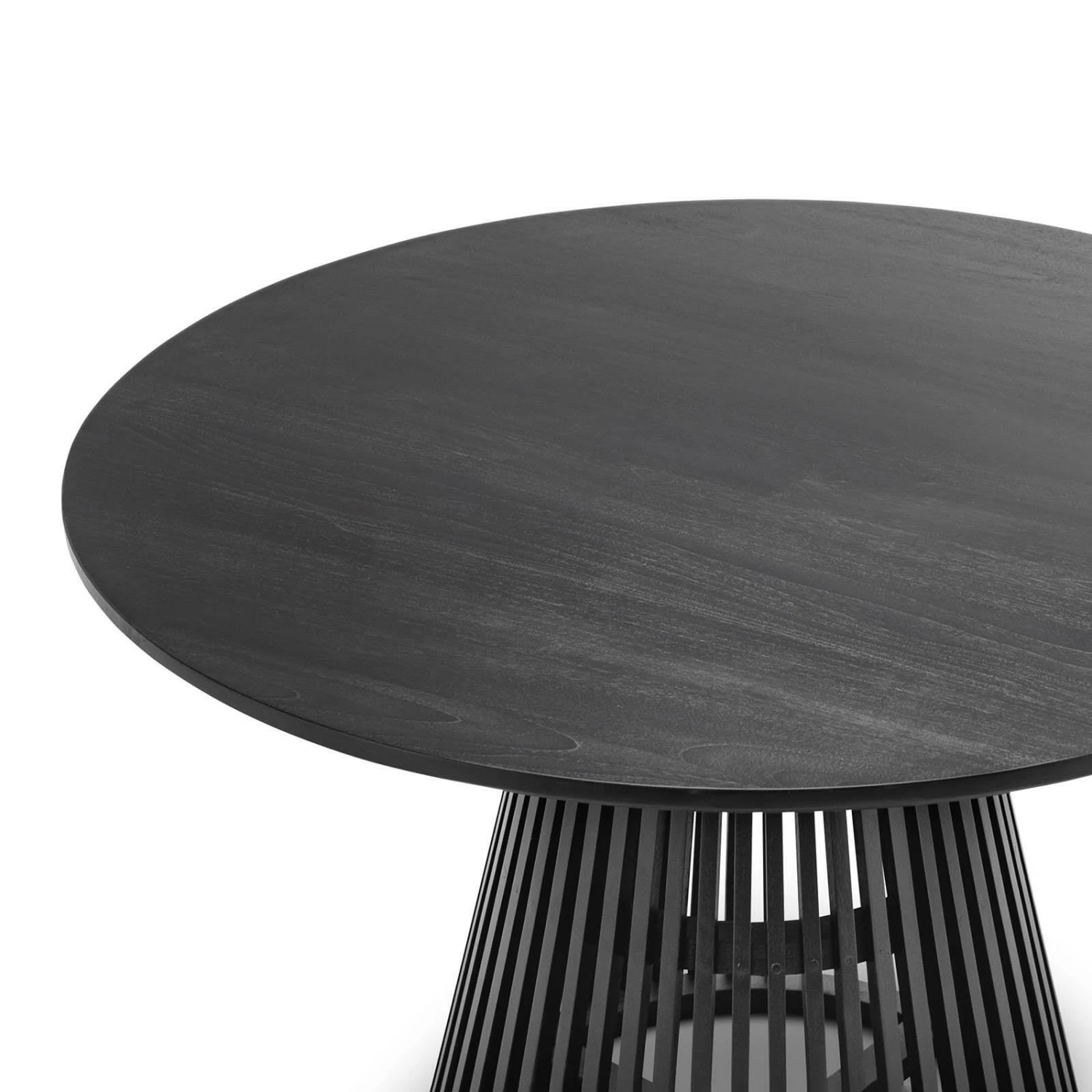 Flash Sale π Australia Sale - L3 Home Pedie Round 120cm Black Solid Teak Wood Slat Dining Table π 5 Flash Sale π Australia Sale - L3 Home Pedie Round 120cm Black Solid Teak Wood Slat Dining Table π - Image 3