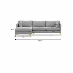 Flash Sale 👏 L3 Home Alex 3.5 Seater Dove Grey Fabric Sectional Sofa With Left Chaise Lounge Light Grey - To Australia 🔔 -L3 Home Sales 4ec3a9c34bdc4e5781eb8aca01194870