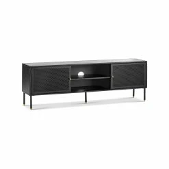 Coupon ❤️ L3 Home Mesh 160cm Black Steel 2 Door TV Entertainment Unit - To Australia 🛒