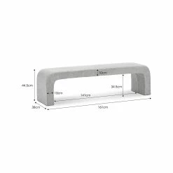 Brand new ✨ L3 Home Harper 160cm Hail Grey Designer Arch Curved Bench Seat Light Grey - To Australia 🧨 -L3 Home Sales 50ee8cfc3a4946fd99b2865a35559435
