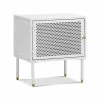 Promo 👍 Australia Only - L3 Home Mesh 1 Door White Steel Side Table Storage Cabinet 🔔 -L3 Home Sales 514d2badf3b24c2b9e6829ca6f332190