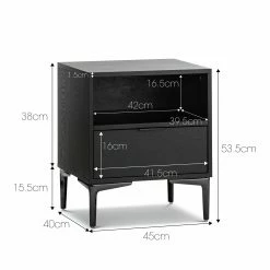 Coupon ❤️ Australia Only - L3 Home Kiara 1 Drawer Dark Charcoal Ashwood Open Shelf Bedside Table 🔥 -L3 Home Sales 55111096b9f740fc809661c56c9a9017