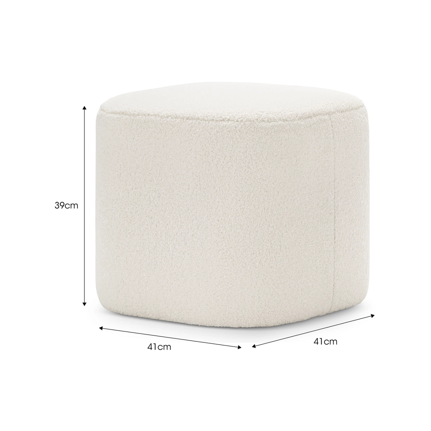 Best Pirce ✨ Australia Sale - L3 Home Podd 40cm Boucle Cream Square Rounded Ottoman Pouf Stool ⭐ 9 Best Pirce ✨ Australia Sale - L3 Home Podd 40cm Boucle Cream Square Rounded Ottoman Pouf Stool ⭐ - Image 7