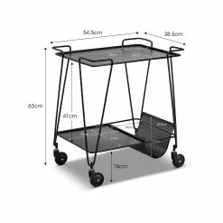 Coupon ⌛ Australia Sale - L3 Home Kian Matte Black Steel Bar Cart Drink Trolley 🎁 -L3 Home Sales 5c724c8de6c54ad3b4e60d1219219c53