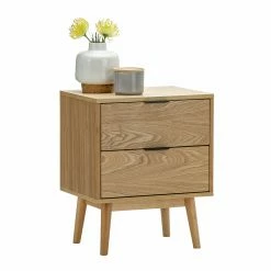 Outlet 😍 Australia Only - L3 Home Stella Oak 2 Drawer Bedside Table 🌟