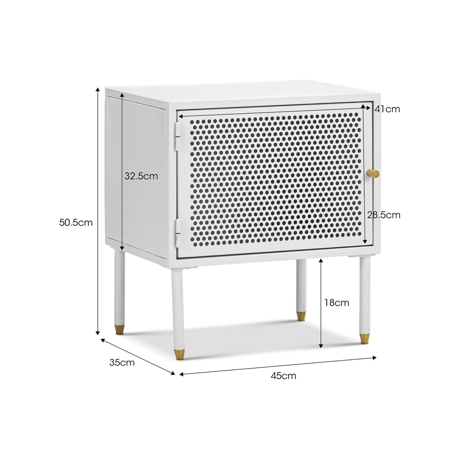 Promo π Australia Only - L3 Home Mesh 1 Door White Steel Side Table Storage Cabinet π 10 Promo π Australia Only - L3 Home Mesh 1 Door White Steel Side Table Storage Cabinet π - Image 8