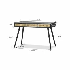 Best deal 🧨 L3 Home Einar Rattan 3 Drawer Black Home Office Writing Desk - To Australia ❤️ -L3 Home Sales 6258758cfb354b589e164f75089c8940