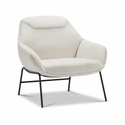 Discount 😉 L3 Home Mii Pearl White Designer Occasional Lounge Fabric Armchair - To Australia 😀