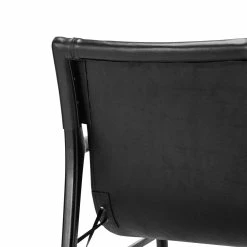 Outlet 🔔 Australia Only - L3 Home Norah Leather Sling Armchair In All Black With Solid Teak Wood 🤩 -L3 Home Sales 6610fe41283c4a26a316fc49d0292712