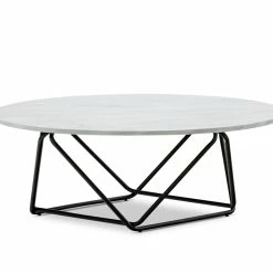 Discount 😍 L3 Home Aria White Marble & Black Round Coffee Table - To Australia 🎁 -L3 Home Sales 693a12e47ad34cc39a40c83c60c01d70