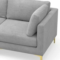 Flash Sale 👏 L3 Home Alex 3.5 Seater Dove Grey Fabric Sectional Sofa With Left Chaise Lounge Light Grey - To Australia 🔔 -L3 Home Sales 6d30e185454742388076abc62931a8d0