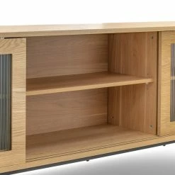 Discount 🥰 Australia Only - L3 Home Arae 3 Door Fluted Glass Designer 210cm Large Sideboard Buffet In Natural Oak 🤩 -L3 Home Sales 6ea78894f7974fbabf8775c42b924bcb