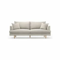 Outlet ❤️ Australia Sale - L3 Home Byron 3 Seater Oatmeal Cream Feather Filled Fabric Sofa 👏