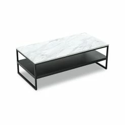 Wholesale ✔️ Australia Sale - L3 Home Ebonie White Marble & Black Rectangular Shelf Coffee Table 🔔 -L3 Home Sales 72c0bb1384314165bdcc753d86b96923