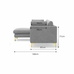 Flash Sale 👏 L3 Home Alex 3.5 Seater Dove Grey Fabric Sectional Sofa With Left Chaise Lounge Light Grey - To Australia 🔔 -L3 Home Sales 78cbdf56273743dea254e9b21df71fe1
