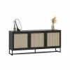 Wholesale 🤩 Australia Sale - L3 Home Hendrick 3 Door Woven Rattan Sideboard Buffet In Black Oak Wood 🔥 -L3 Home Sales 82305667b88a420fb06fa160872ea8b0