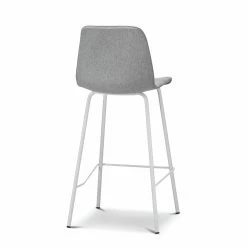Deals 💯 L3 Home Sadel Set Of 2 65cm Grey Fabric High Back Barstools With White Steel Legs - To Australia 🤩 -L3 Home Sales 8233f05129d146f7ba54ec131d6596c7