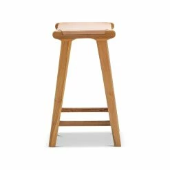 Outlet 😍 Australia Sale - L3 Home Casey 66cm Nude Tan Flat Leather Natural Teakwood Barstool 🛒 -L3 Home Sales 8263bd5685314e6f979ce1e78a7708ff