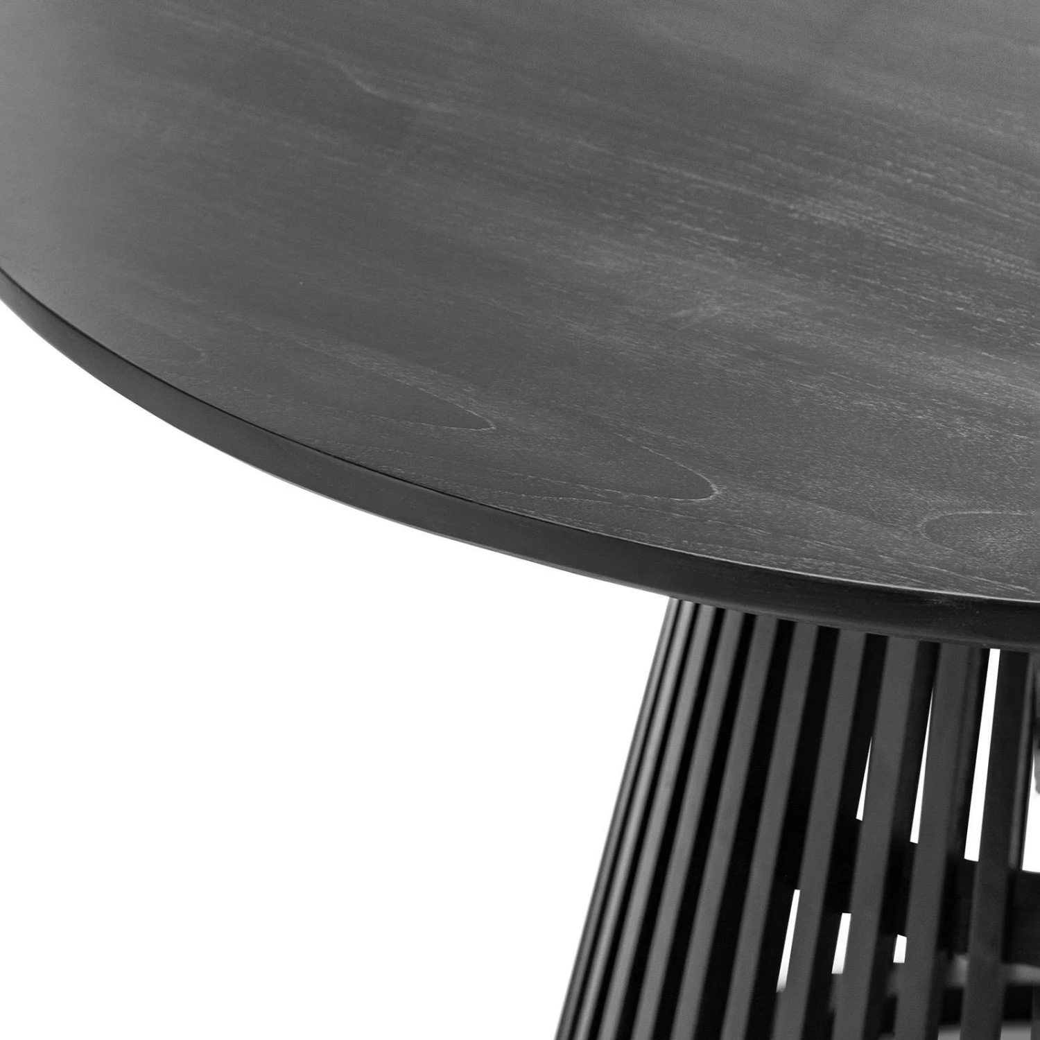 Flash Sale π Australia Sale - L3 Home Pedie Round 120cm Black Solid Teak Wood Slat Dining Table π 6 Flash Sale π Australia Sale - L3 Home Pedie Round 120cm Black Solid Teak Wood Slat Dining Table π - Image 4