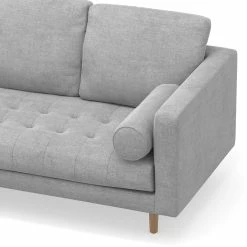 Best Sale 😉 Australia Sale - L3 Home Kirra 3 Seater Dove Grey Mid-Century Tufted Fabric Sofa Light Grey 😀 -L3 Home Sales 850da67fc8cd40a49f4baf4a0a0b4683