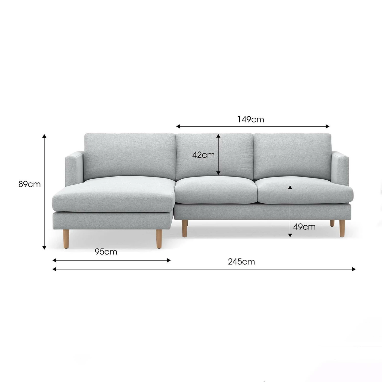 Top 10 π L3 Home Taylor Cloud Grey 3 Seater Fabric Sofa With Left Chaise Lounge Light Grey - To Australia π 11 Top 10 π L3 Home Taylor Cloud Grey 3 Seater Fabric Sofa With Left Chaise Lounge Light Grey - To Australia π - Image 9