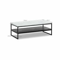 Wholesale ✔️ Australia Sale - L3 Home Ebonie White Marble & Black Rectangular Shelf Coffee Table 🔔 -L3 Home Sales 8f3c267ee8014d1b81a9cb4291606c22