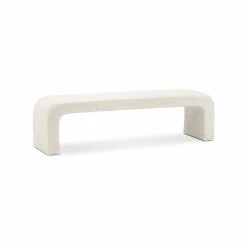 Hot Sale ✔️ Australia Only - L3 Home Harper 160cm Boucle Cream Designer Arch Curved Bench Seat ⌛