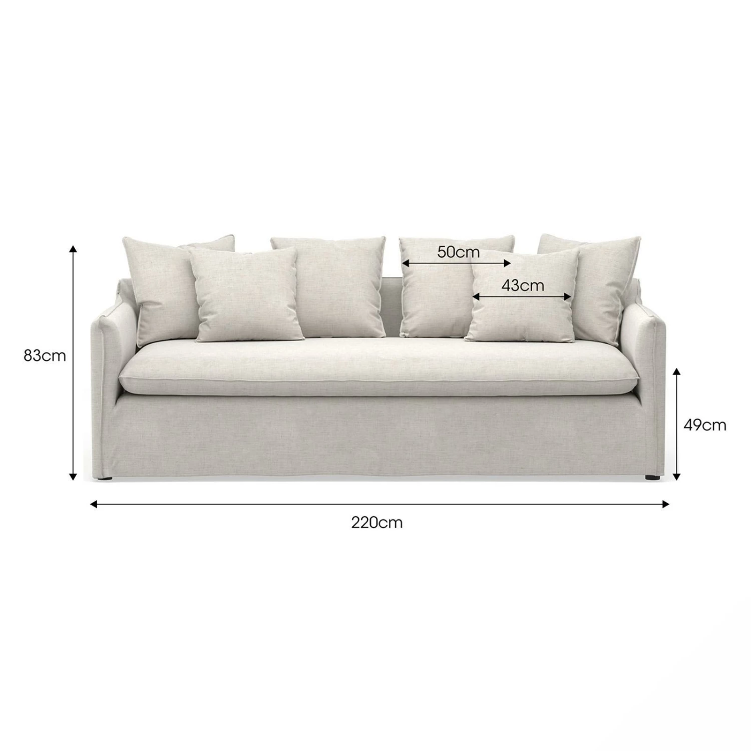 Budget π Australia Sale - L3 Home Palms 3 Seater Natural Linen Feather Filled Slip Cover Sofa β 11 Budget π Australia Sale - L3 Home Palms 3 Seater Natural Linen Feather Filled Slip Cover Sofa β - Image 9
