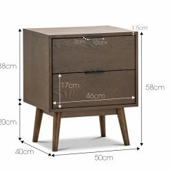 Best Sale 🌟 Australia Sale - L3 Home Stella Walnut 2 Drawer Bedside Table Brown 🛒 -L3 Home Sales 986e00c68cff4a698a1a7c79e517e3b6
