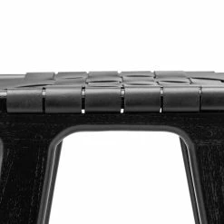 Flash Sale 💯 L3 Home Lazie 66cm All Black Leather Strapping Barstool In Solid Teak Wood - To Australia ✔️ -L3 Home Sales 98829870833a41fba99942c4cb1ad8e8