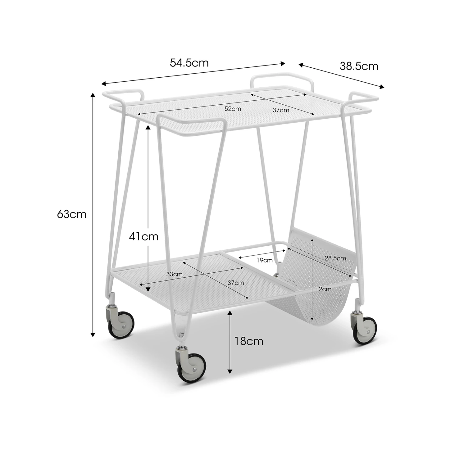 Best deal π― Australia Sale - L3 Home Kian Matte White Steel Bar Cart Drink Trolley π 12 Best deal π― Australia Sale - L3 Home Kian Matte White Steel Bar Cart Drink Trolley π - Image 10