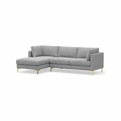 Flash Sale 👏 L3 Home Alex 3.5 Seater Dove Grey Fabric Sectional Sofa With Left Chaise Lounge Light Grey - To Australia 🔔 -L3 Home Sales 9d3288181c724edbac2e3b1146bb49e4