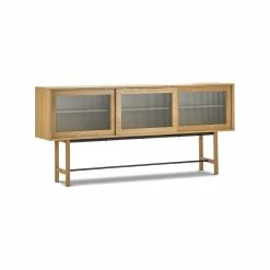 Discount 🥰 Australia Only - L3 Home Arae 3 Door Fluted Glass Designer 210cm Large Sideboard Buffet In Natural Oak 🤩 -L3 Home Sales 9ee82c8b47cd4419aba736bbb1e8a9fb