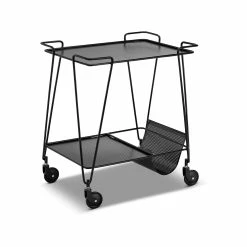 Coupon ⌛ Australia Sale - L3 Home Kian Matte Black Steel Bar Cart Drink Trolley 🎁 -L3 Home Sales a069a7714d254ffeae20783388b86be2