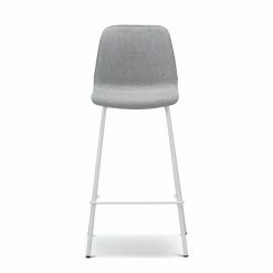 Deals 💯 L3 Home Sadel Set Of 2 65cm Grey Fabric High Back Barstools With White Steel Legs - To Australia 🤩 -L3 Home Sales a0ece35333124ae3bb5d47ba7f9f3d88