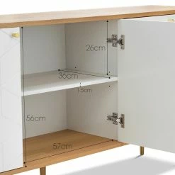 Brand new 💯 Australia Only - L3 Home Hexii Natural Oak & White Sideboard Buffet 😍 -L3 Home Sales a15e6626f0464f05838f0f23e76c7b4e