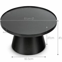 Deals 🥰 Australia Only - L3 Home Adan Black Round Coffee Table Oak 🛒 -L3 Home Sales a25c70b6942b4bc98ea147fc623a4c7d