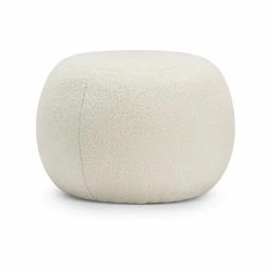 Hot Sale 👏 L3 Home Venus Round 50cm Bouclé Cream Pouf Ottoman - To Australia 🎁