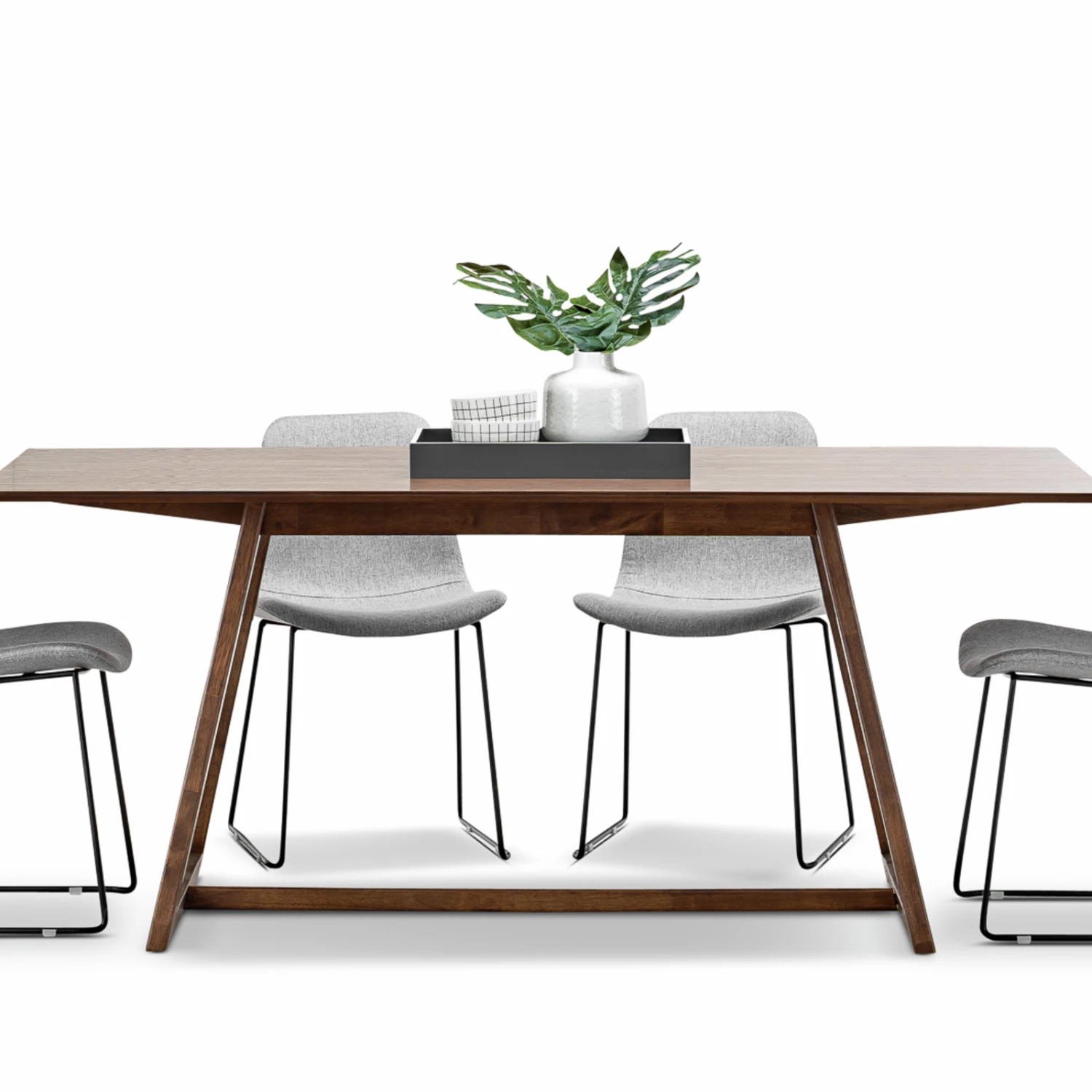 Best Sale π Australia Sale - L3 Home Manhattan 5 Piece Walnut Dining Set With Grey Sadel Fabric Chairs Brown π 3 Best Sale π Australia Sale - L3 Home Manhattan 5 Piece Walnut Dining Set With Grey Sadel Fabric Chairs Brown π