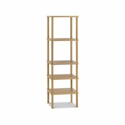 Budget 😀 Australia Sale - L3 Home Rakie Five Tier Tall Display Shelving Unit In Natural Oak Wood 🥰