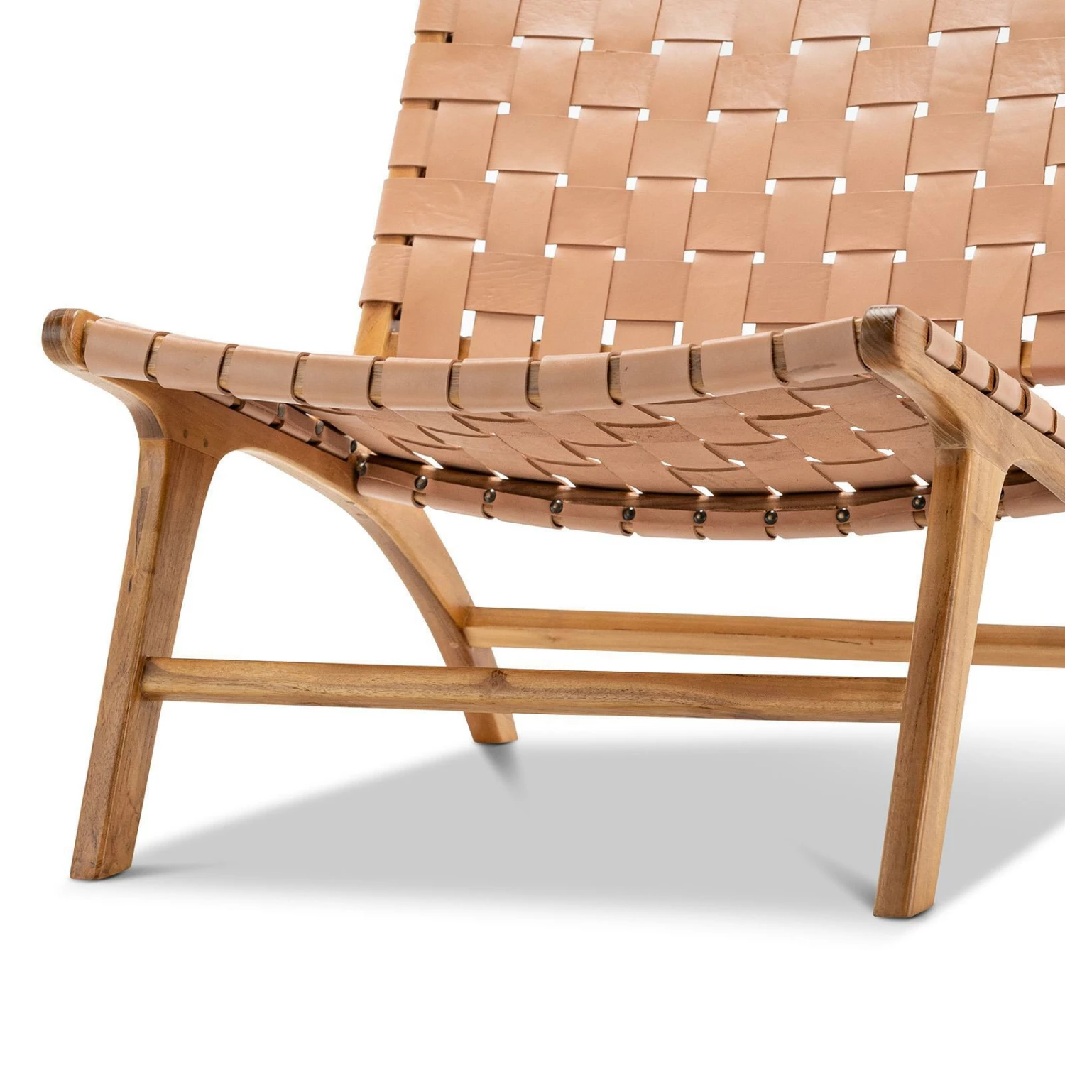 Promo π Australia Only - L3 Home Casey Nude Tan Woven Leather Solid Natural Teak Wood Lounge Chair π€© 10 Promo π Australia Only - L3 Home Casey Nude Tan Woven Leather Solid Natural Teak Wood Lounge Chair π€© - Image 8