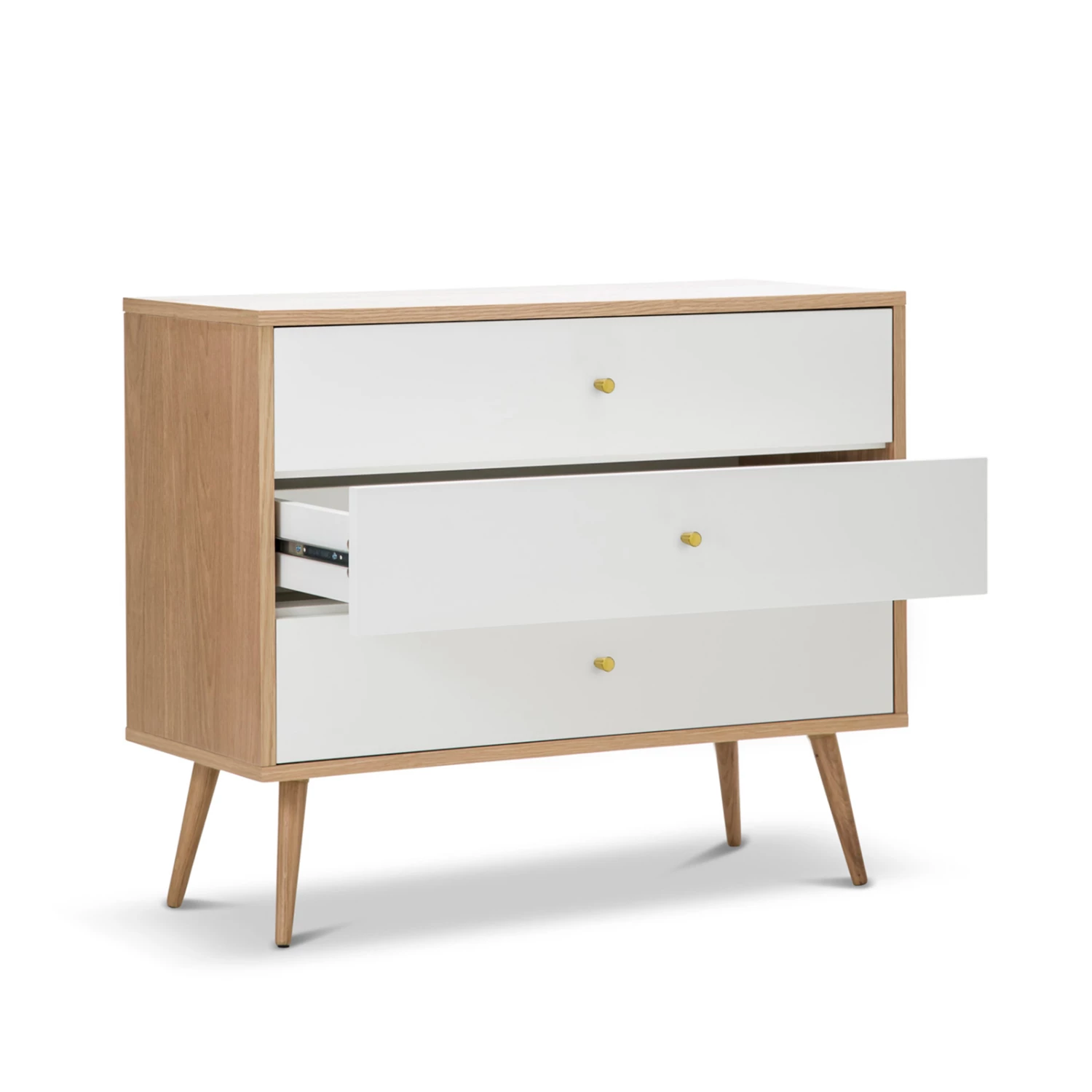 Discount π L3 Home Liena White 3 Drawer Oak Tallboy Chest - To Australia π 5 Discount π L3 Home Liena White 3 Drawer Oak Tallboy Chest - To Australia π - Image 3