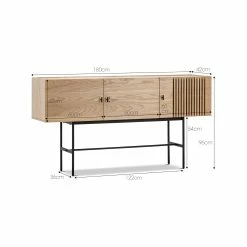 Brand new 👍 Australia Sale - L3 Home Xaviar Array Natural Oak & Black 3 Door Sideboard Buffet 😀 -L3 Home Sales b47f2314ce004d6b9e4a6752b4253534