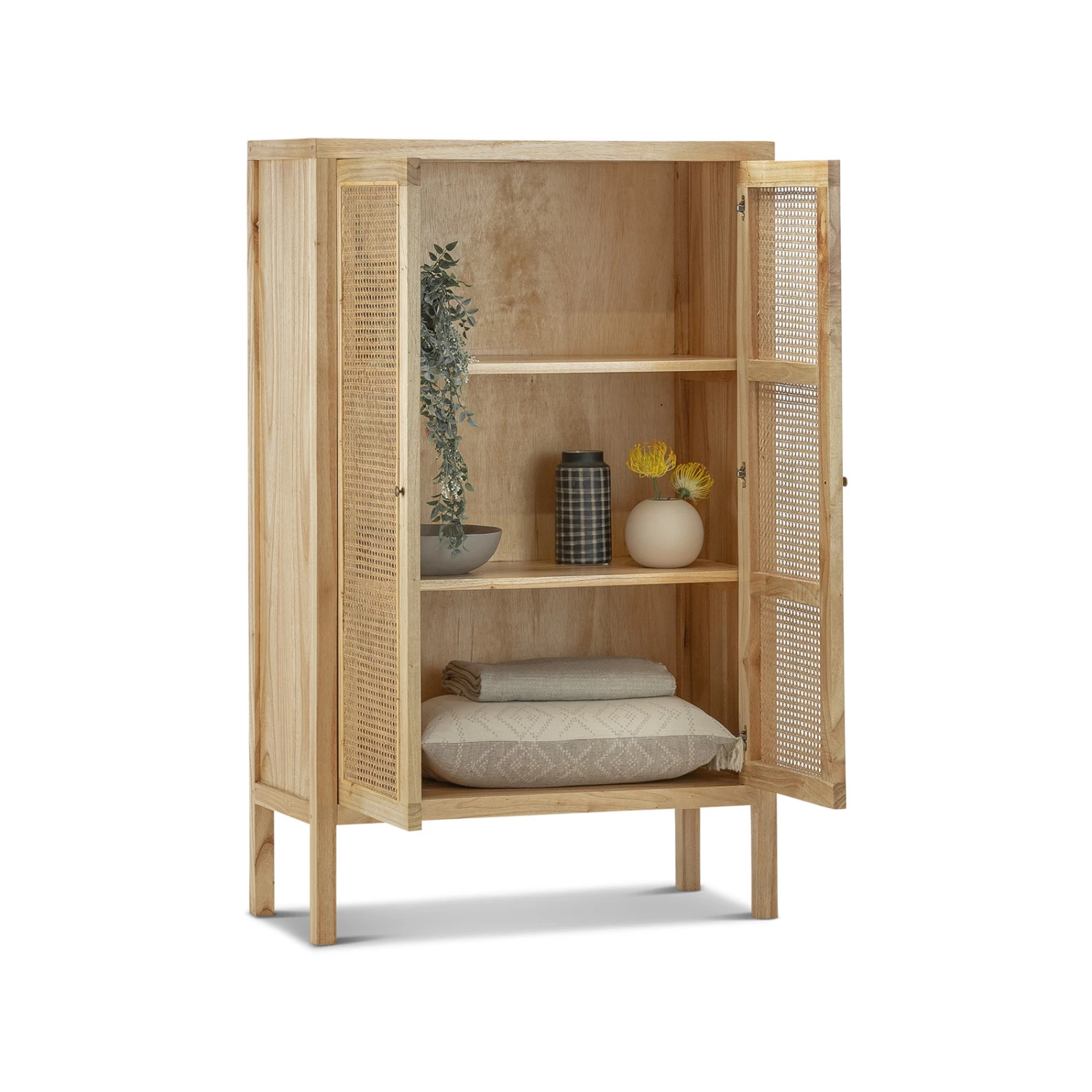 Brand new π Australia Sale - L3 Home Atlanta 2 Door Natural Woven Rattan & Mindi Wood Display Cabinet π― 4 Brand new π Australia Sale - L3 Home Atlanta 2 Door Natural Woven Rattan & Mindi Wood Display Cabinet π― - Image 2