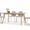 Budget 👏 Australia Sale - L3 Home Bruno 5 Piece Natural Oak Dining Set With Grey Sadel Fabric Chairs 👍 -L3 Home Sales ba33c128bf5d457397b1fc29e7f4e34b