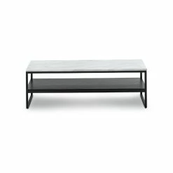 Wholesale ✔️ Australia Sale - L3 Home Ebonie White Marble & Black Rectangular Shelf Coffee Table 🔔 -L3 Home Sales bc0a27fe89cb499ca99ea1ec6b0aae1e