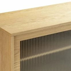 Discount 🥰 Australia Only - L3 Home Arae 3 Door Fluted Glass Designer 210cm Large Sideboard Buffet In Natural Oak 🤩 -L3 Home Sales bc519ee478ff4f45859d34de426c8a9d