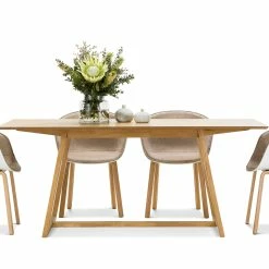 Best reviews of 🛒 Australia Only - L3 Home Manhattan 5 Piece Natural Oak Dining Set With Replica White Greige Hay Scoop Chairs ✔️