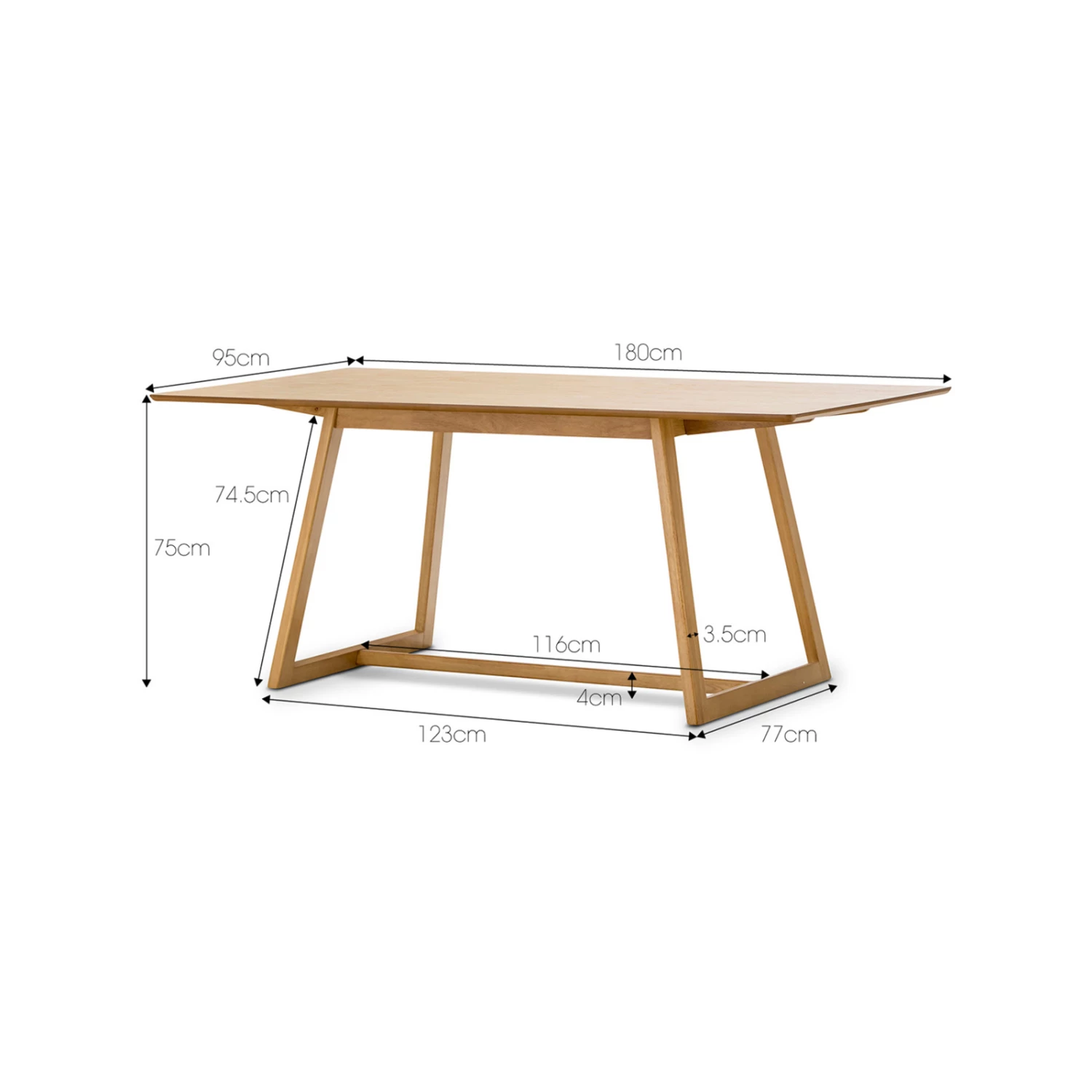 New π― Australia Sale - L3 Home Manhattan 180cm Rectangular Natural Oak Dining Table β¨ 8 New π― Australia Sale - L3 Home Manhattan 180cm Rectangular Natural Oak Dining Table β¨ - Image 6