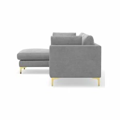 Flash Sale 👏 L3 Home Alex 3.5 Seater Dove Grey Fabric Sectional Sofa With Left Chaise Lounge Light Grey - To Australia 🔔 -L3 Home Sales bd8fa1576a154fbda5456b9a01c4fb64